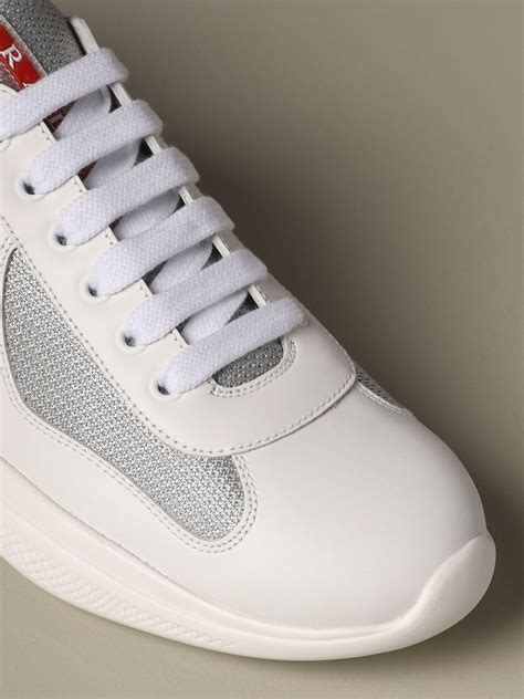 prada mens white high top sneakers|discount Prada sneakers for men.